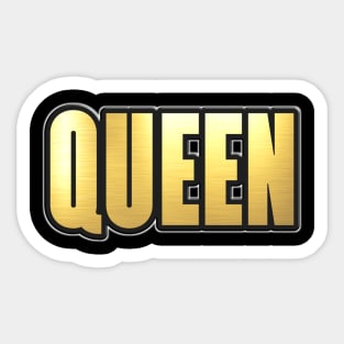 Shiny black and Gold QUEEN word ver2 Sticker